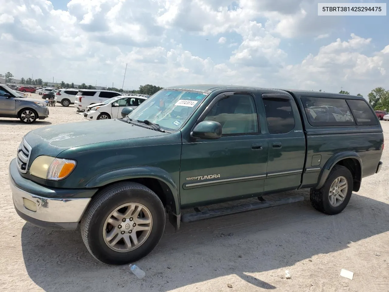 2002 Toyota Tundra Access Cab Limited VIN: 5TBRT38142S294475 Lot: 72243814