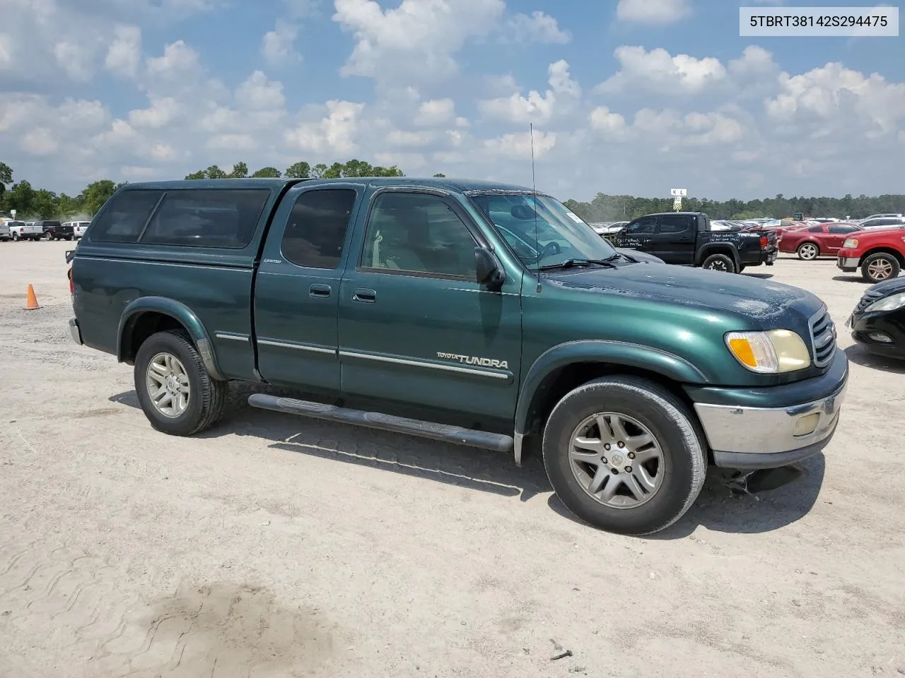 2002 Toyota Tundra Access Cab Limited VIN: 5TBRT38142S294475 Lot: 72243814