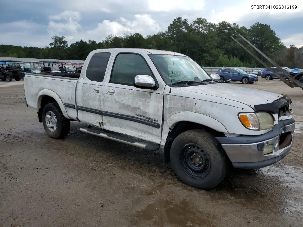 2002 Toyota Tundra Access Cab VIN: 5TBRT34102S316199 Lot: 72319854