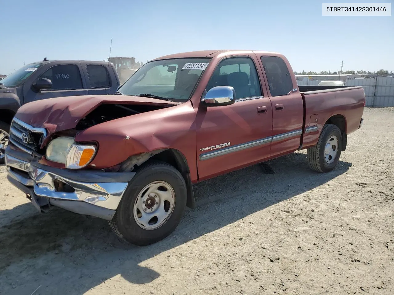 2002 Toyota Tundra Access Cab VIN: 5TBRT34142S301446 Lot: 72581124