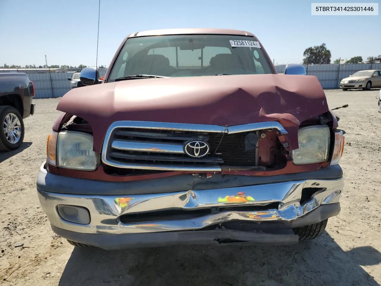 2002 Toyota Tundra Access Cab VIN: 5TBRT34142S301446 Lot: 72581124