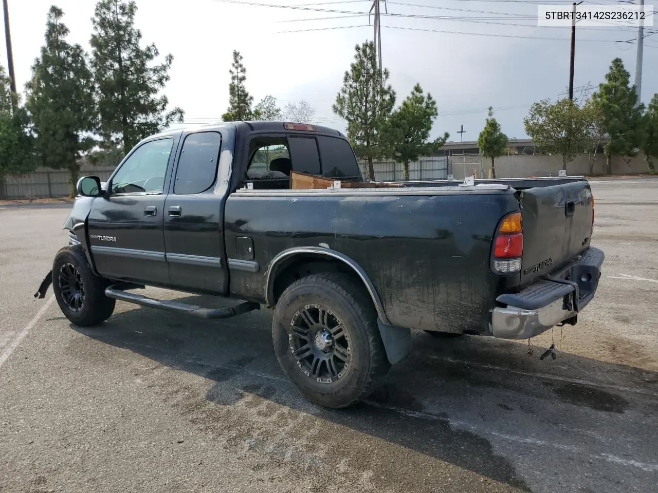 2002 Toyota Tundra Access Cab VIN: 5TBRT34142S236212 Lot: 72598644