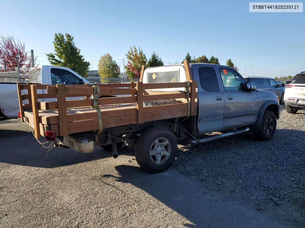 2002 Toyota Tundra Access Cab VIN: 5TBBT44182S235121 Lot: 73614424