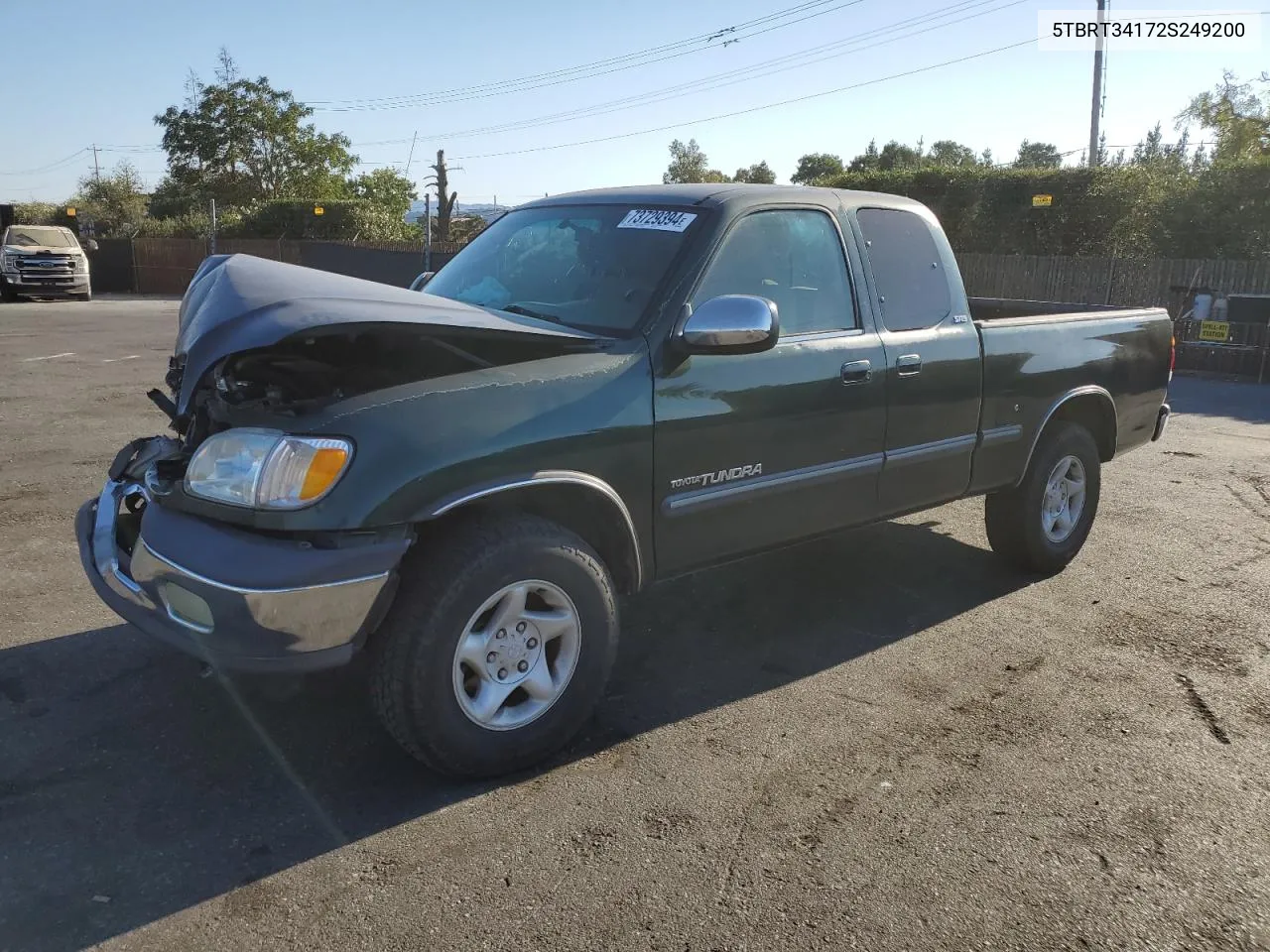 2002 Toyota Tundra Access Cab VIN: 5TBRT34172S249200 Lot: 73729394