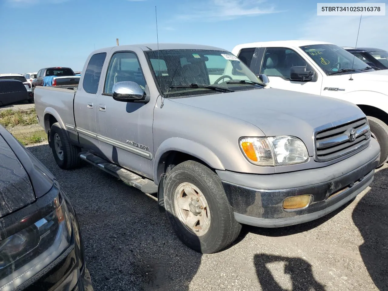 2002 Toyota Tundra Access Cab VIN: 5TBRT34102S316378 Lot: 74775714