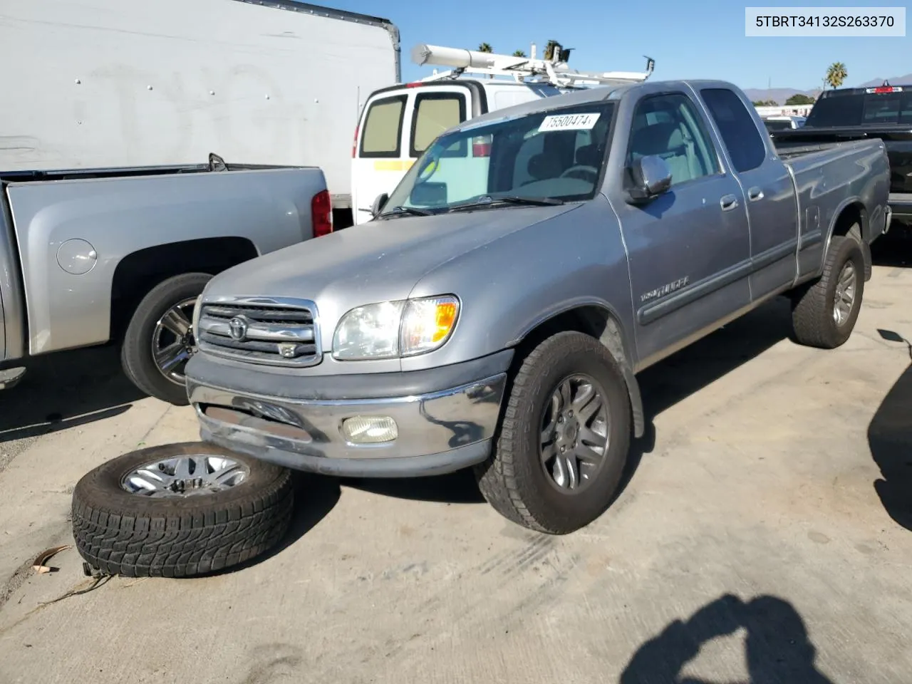 2002 Toyota Tundra Access Cab VIN: 5TBRT34132S263370 Lot: 75500474