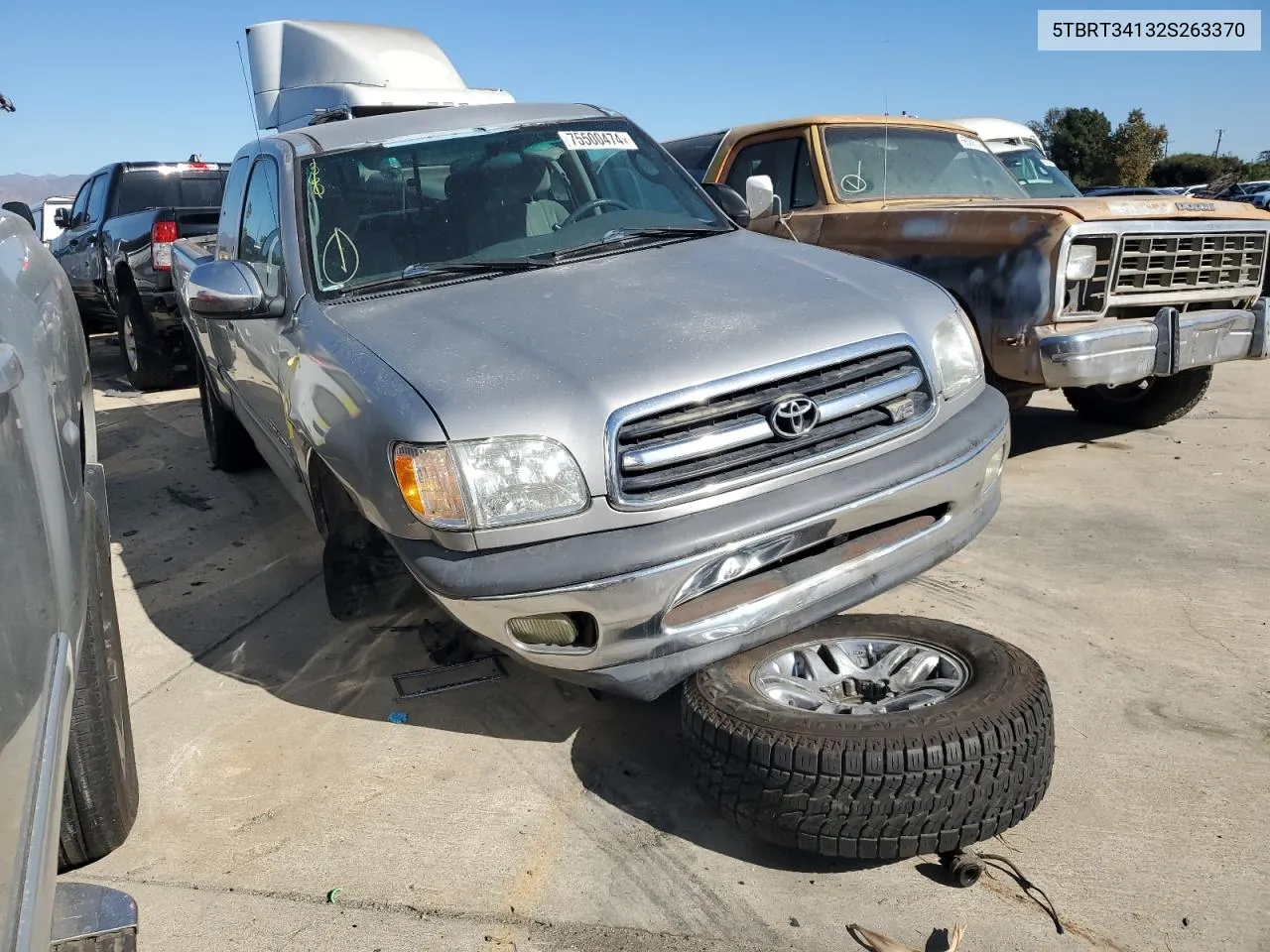 2002 Toyota Tundra Access Cab VIN: 5TBRT34132S263370 Lot: 75500474