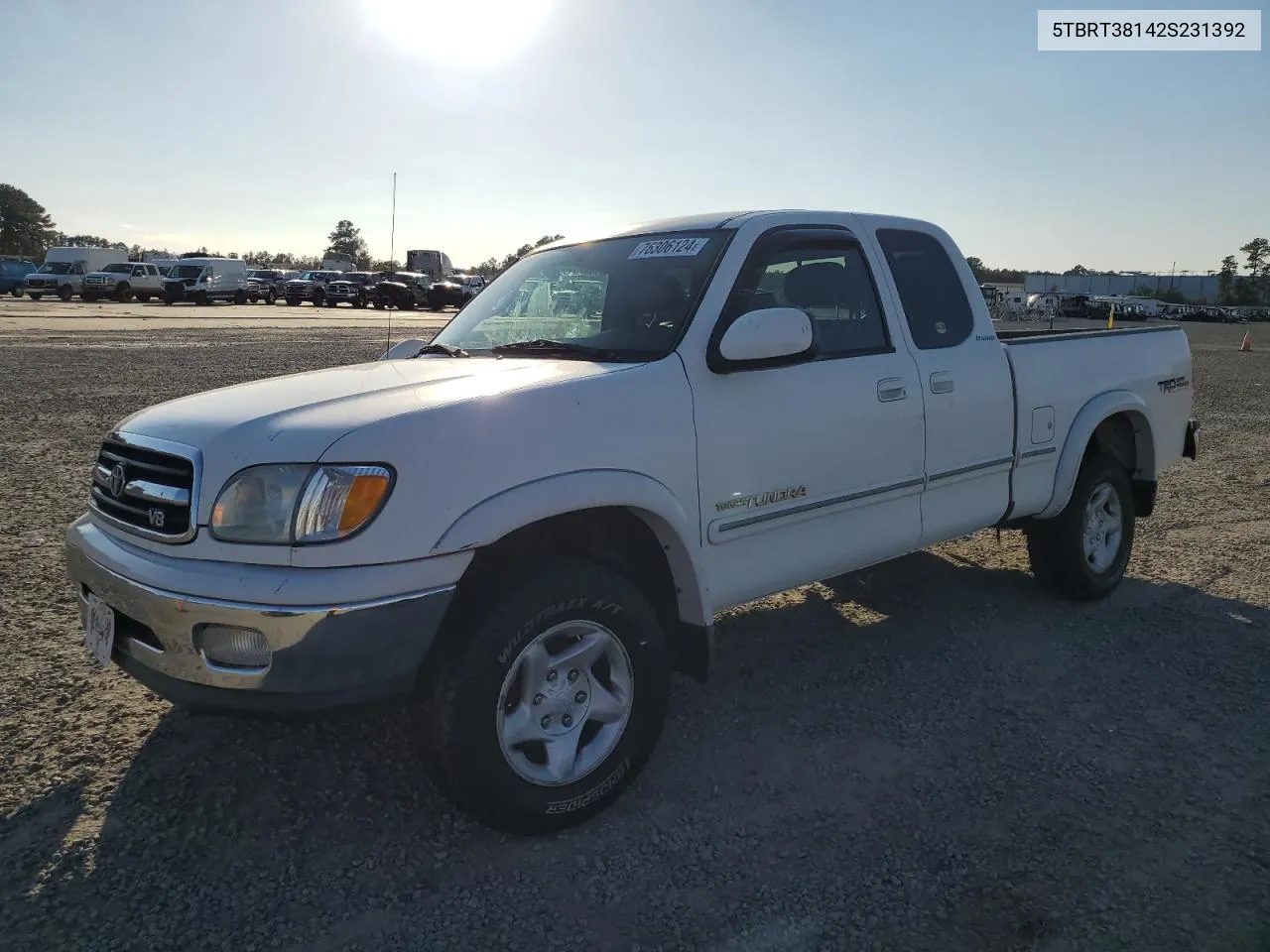 2002 Toyota Tundra Access Cab Limited VIN: 5TBRT38142S231392 Lot: 76306124