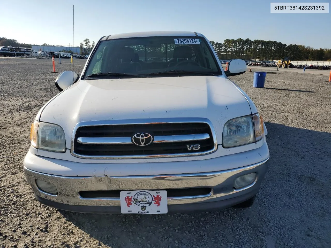 2002 Toyota Tundra Access Cab Limited VIN: 5TBRT38142S231392 Lot: 76306124