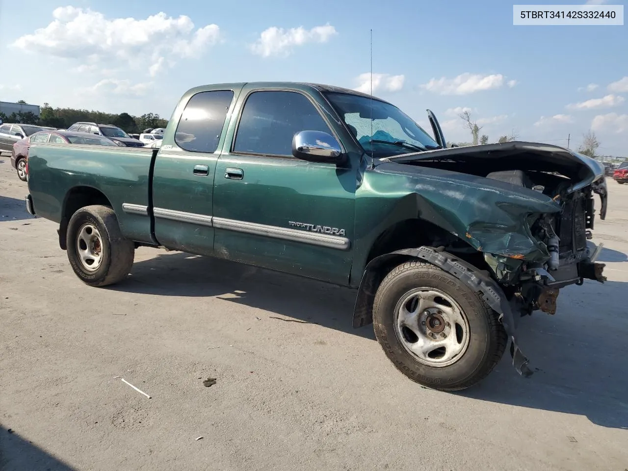 2002 Toyota Tundra Access Cab VIN: 5TBRT34142S332440 Lot: 76343554