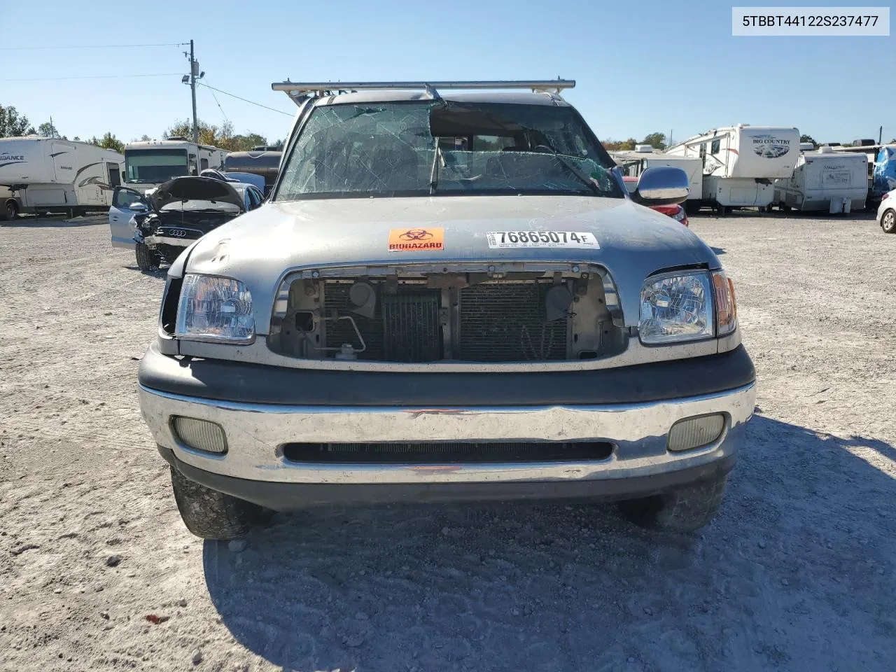 2002 Toyota Tundra Access Cab VIN: 5TBBT44122S237477 Lot: 76865074