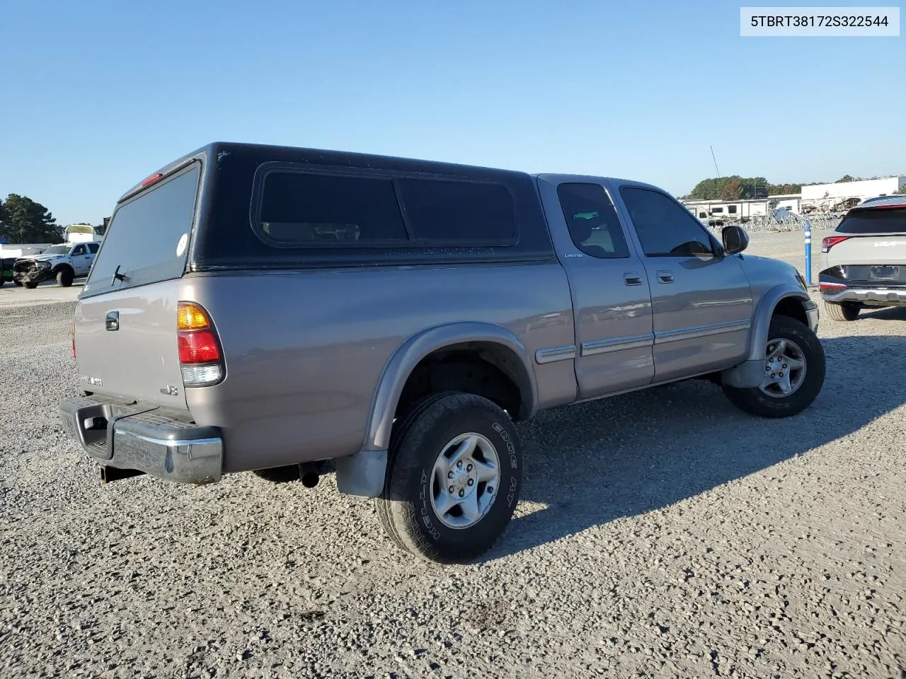 2002 Toyota Tundra Access Cab Limited VIN: 5TBRT38172S322544 Lot: 77381954