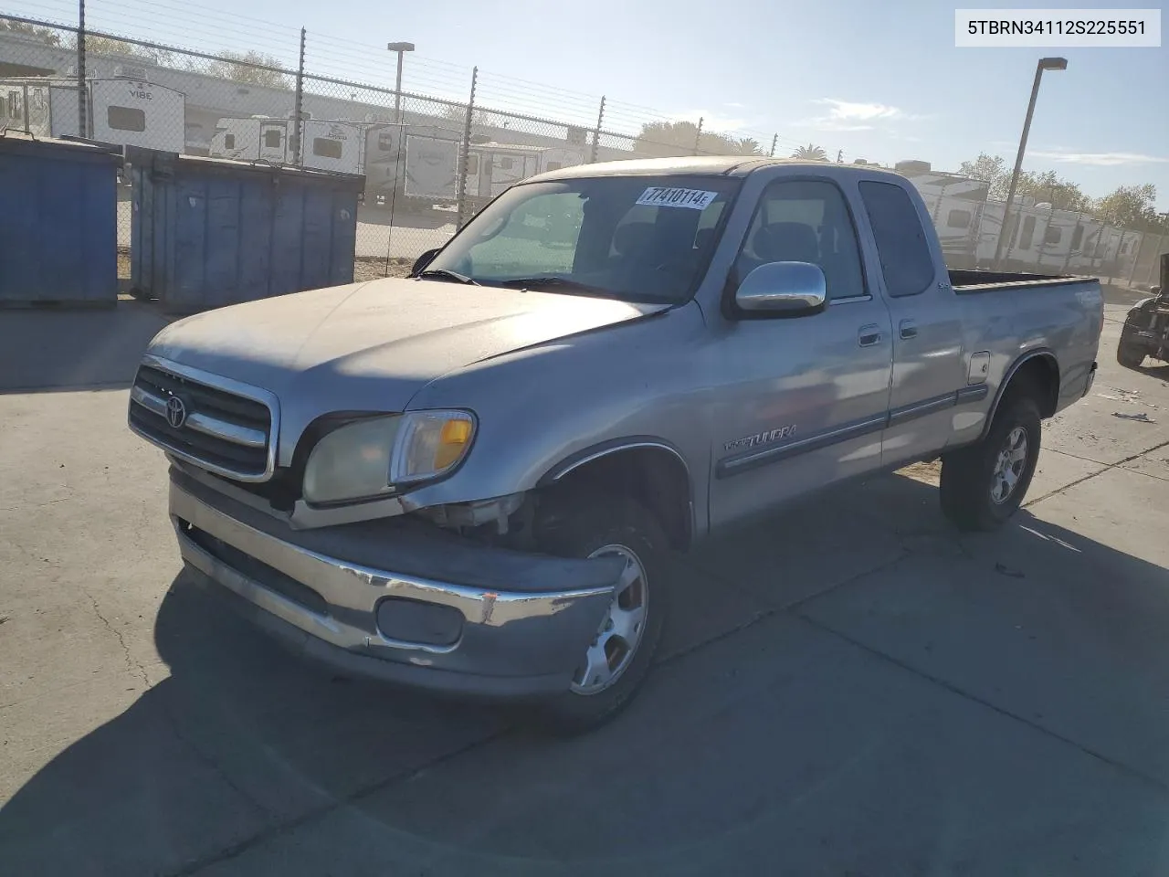 2002 Toyota Tundra Access Cab Sr5 VIN: 5TBRN34112S225551 Lot: 77410114