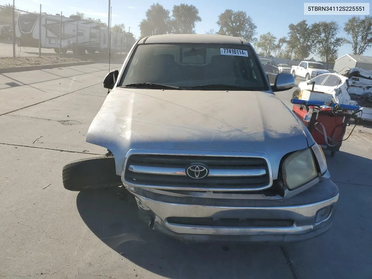 2002 Toyota Tundra Access Cab Sr5 VIN: 5TBRN34112S225551 Lot: 77410114