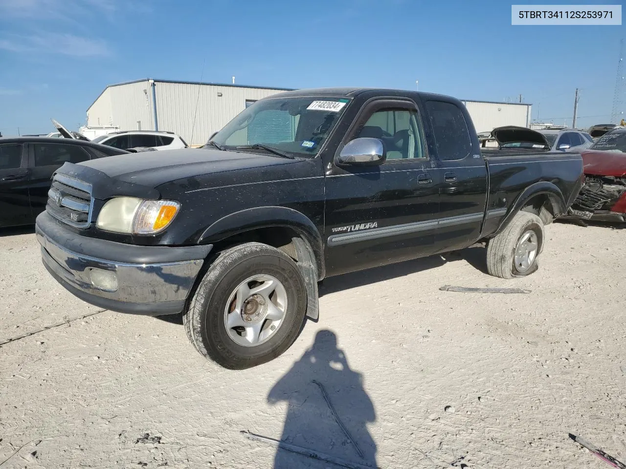 2002 Toyota Tundra Access Cab VIN: 5TBRT34112S253971 Lot: 77482034