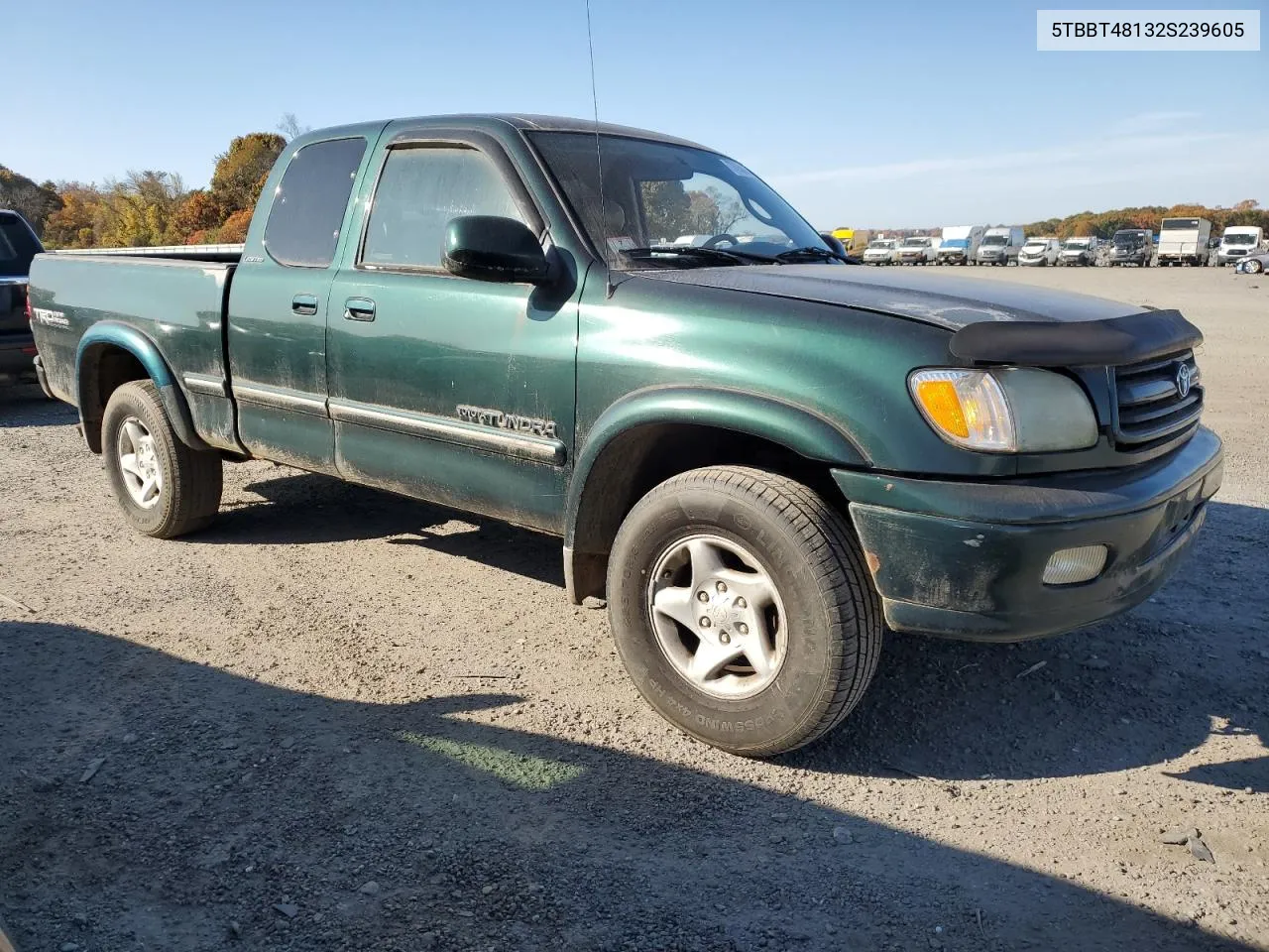 2002 Toyota Tundra Access Cab Limited VIN: 5TBBT48132S239605 Lot: 77658684