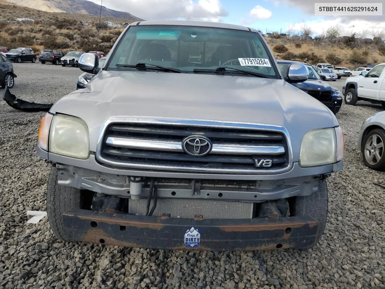 2002 Toyota Tundra Access Cab VIN: 5TBBT44162S291624 Lot: 77915284