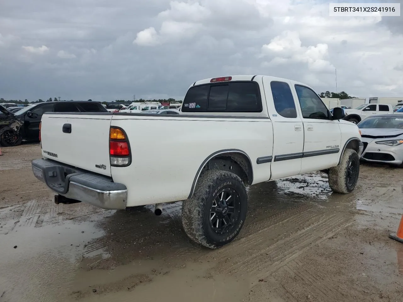 2002 Toyota Tundra Access Cab VIN: 5TBRT341X2S241916 Lot: 78878994