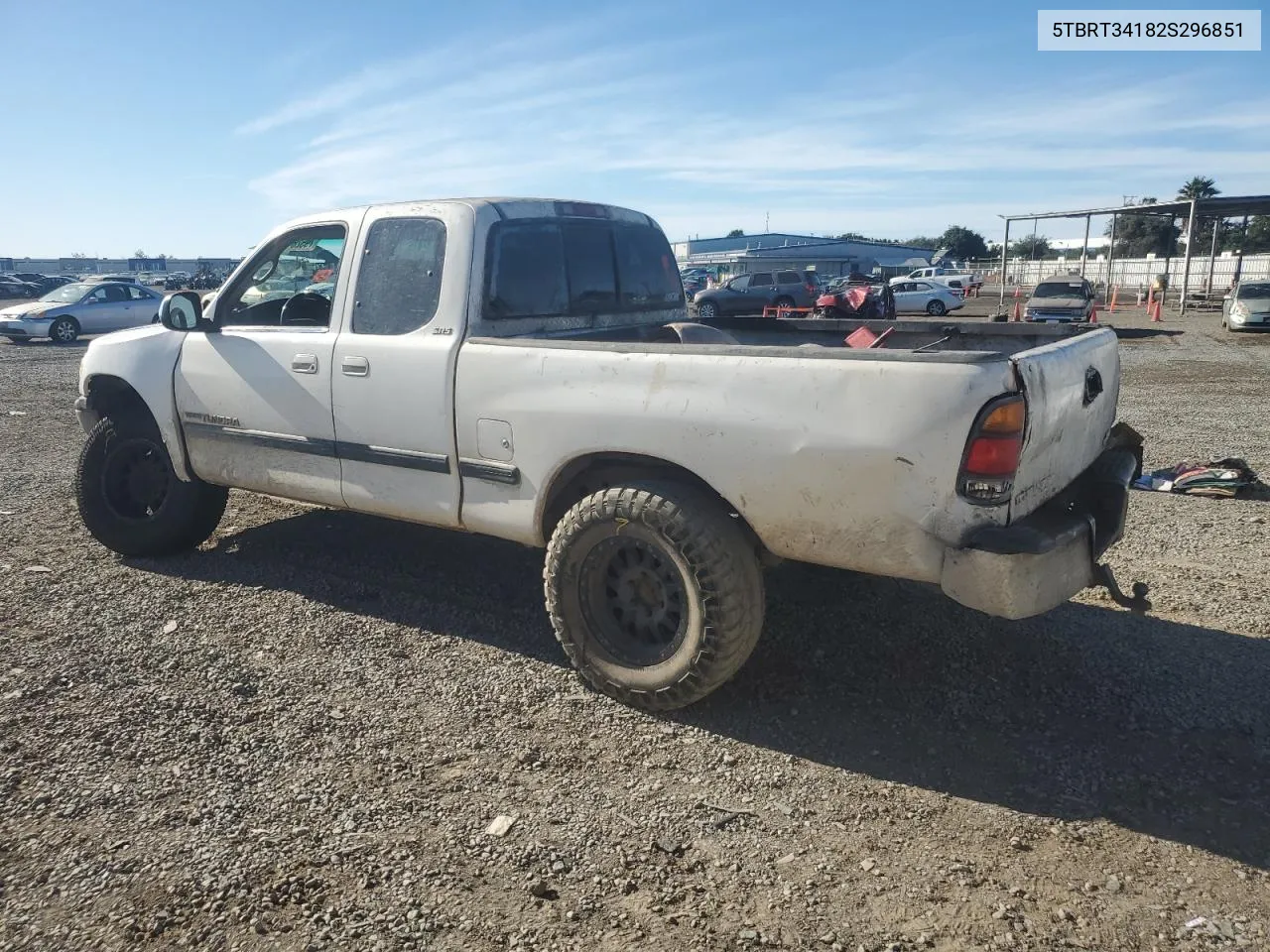 2002 Toyota Tundra Access Cab VIN: 5TBRT34182S296851 Lot: 79528124