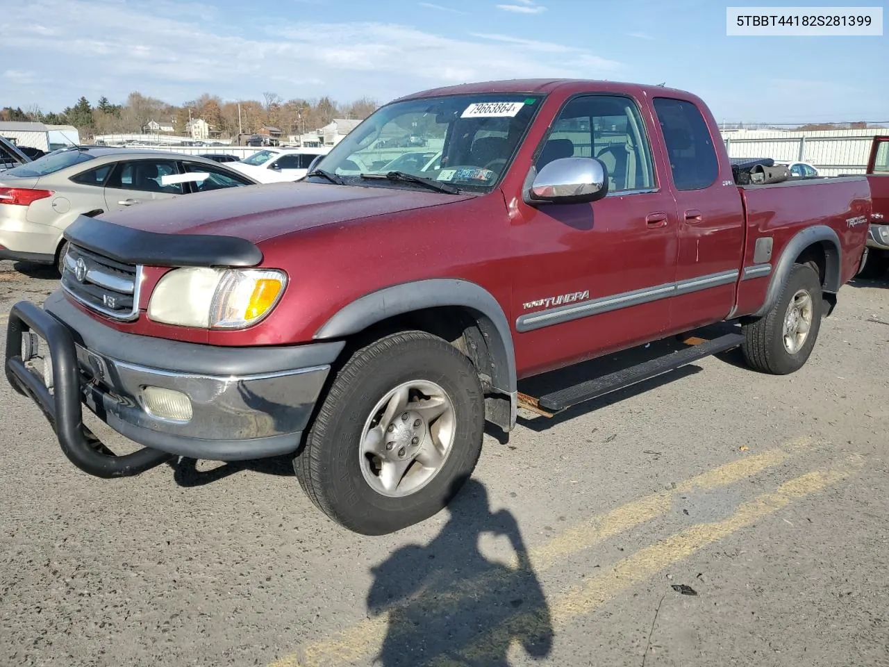 2002 Toyota Tundra Access Cab VIN: 5TBBT44182S281399 Lot: 79663864