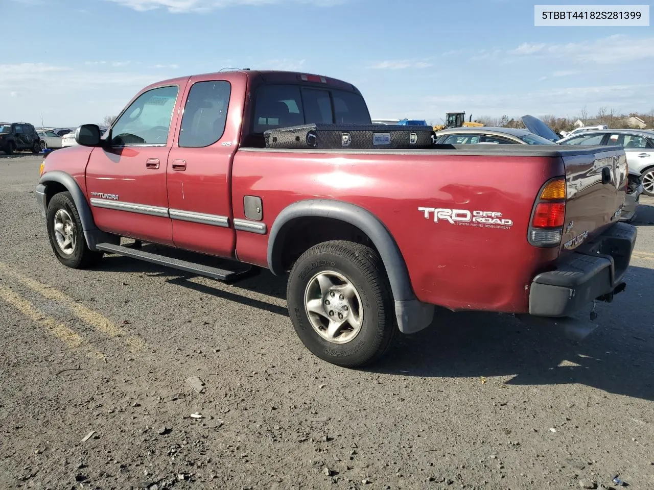 2002 Toyota Tundra Access Cab VIN: 5TBBT44182S281399 Lot: 79663864