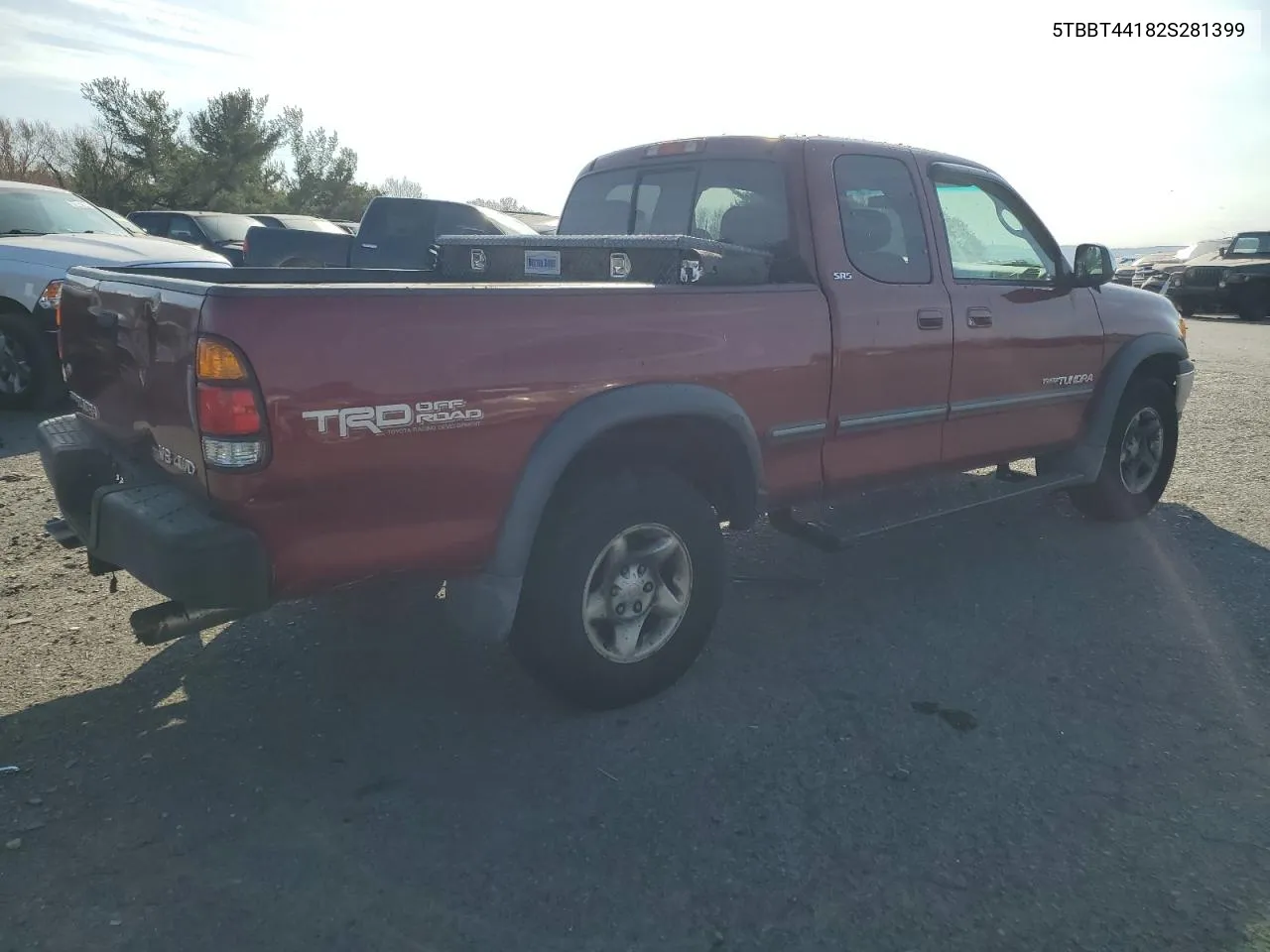 2002 Toyota Tundra Access Cab VIN: 5TBBT44182S281399 Lot: 79663864