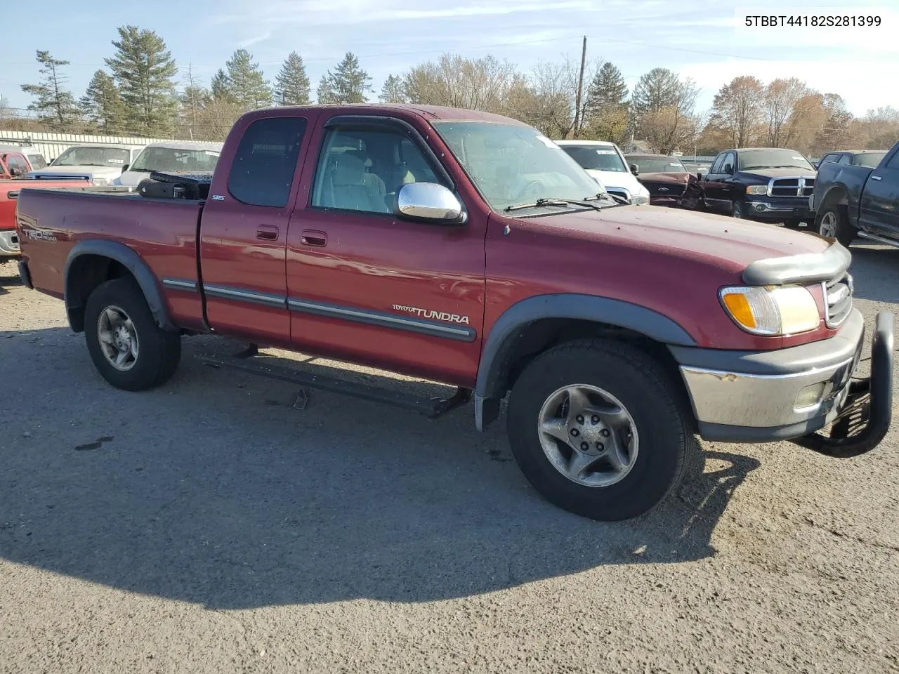 2002 Toyota Tundra Access Cab VIN: 5TBBT44182S281399 Lot: 79663864