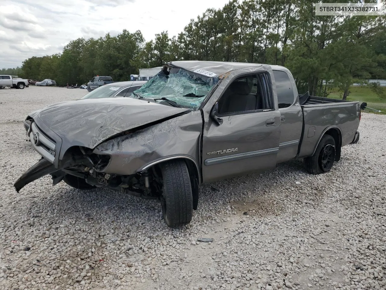 2003 Toyota Tundra Access Cab Sr5 VIN: 5TBRT341X3S382731 Lot: 52091814