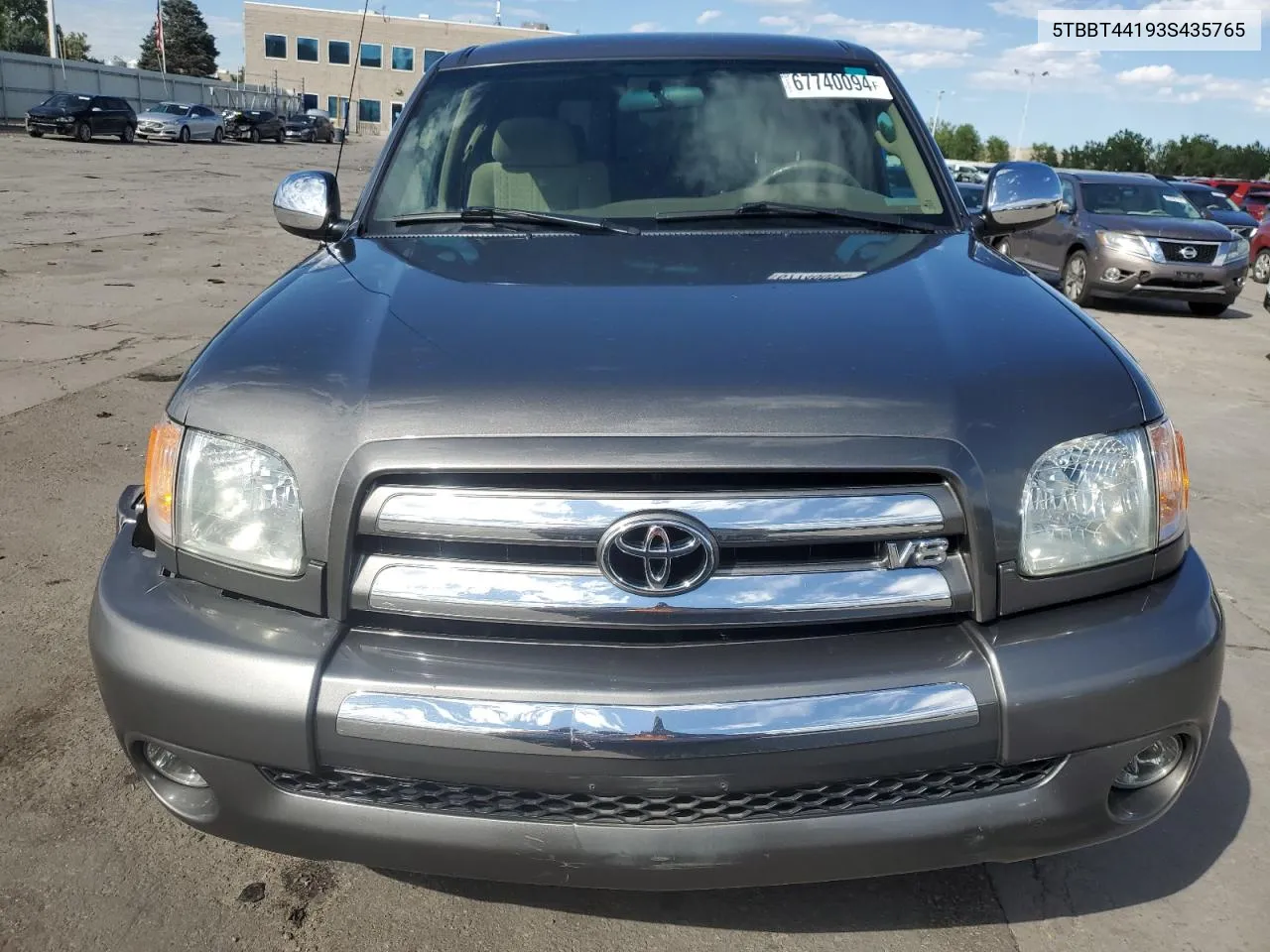 2003 Toyota Tundra Access Cab Sr5 VIN: 5TBBT44193S435765 Lot: 67740094