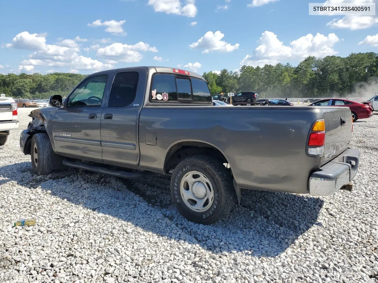 2003 Toyota Tundra Access Cab Sr5 VIN: 5TBRT34123S400591 Lot: 67938334