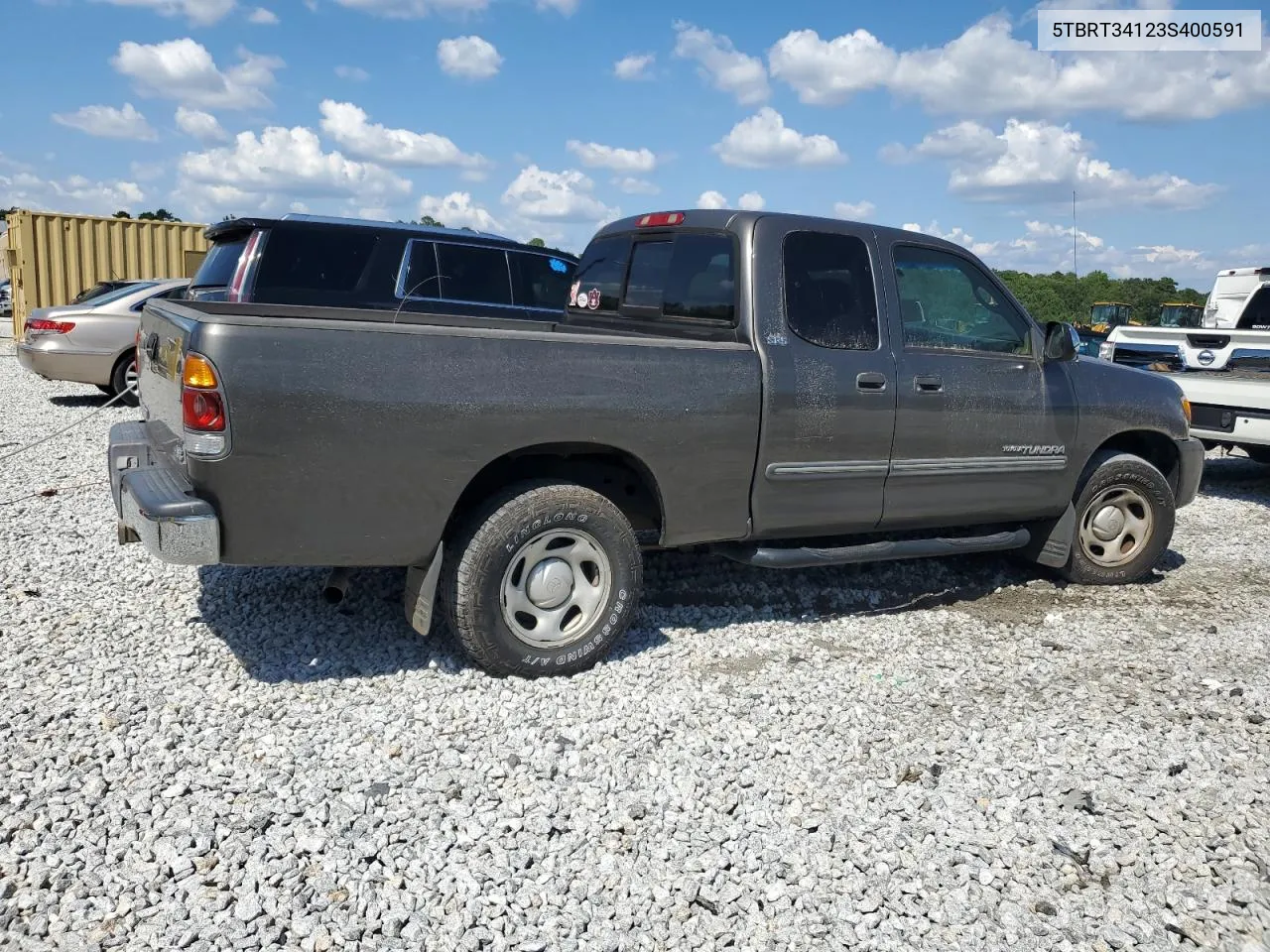 2003 Toyota Tundra Access Cab Sr5 VIN: 5TBRT34123S400591 Lot: 67938334