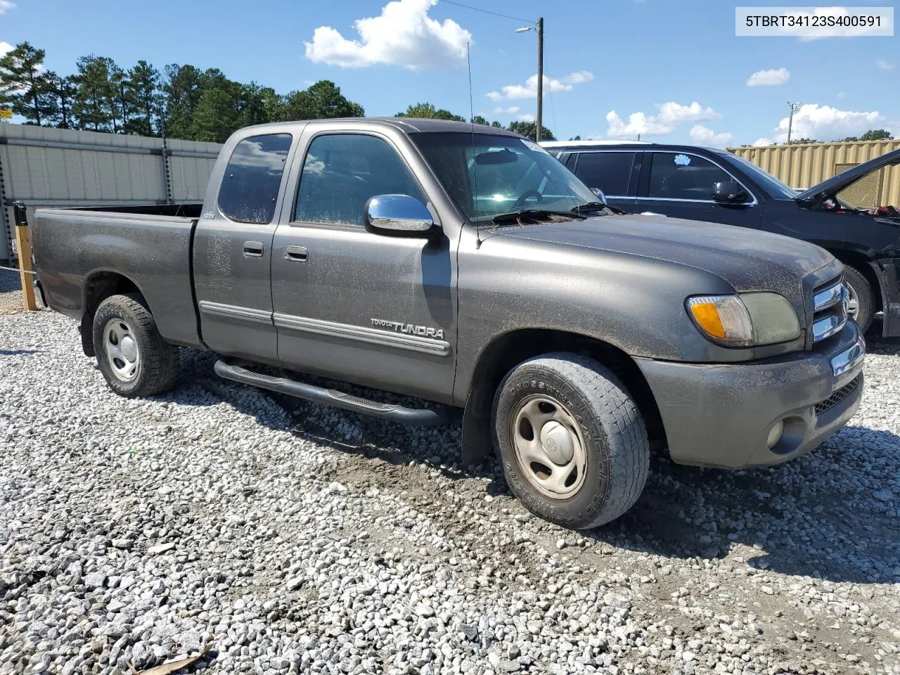 2003 Toyota Tundra Access Cab Sr5 VIN: 5TBRT34123S400591 Lot: 67938334