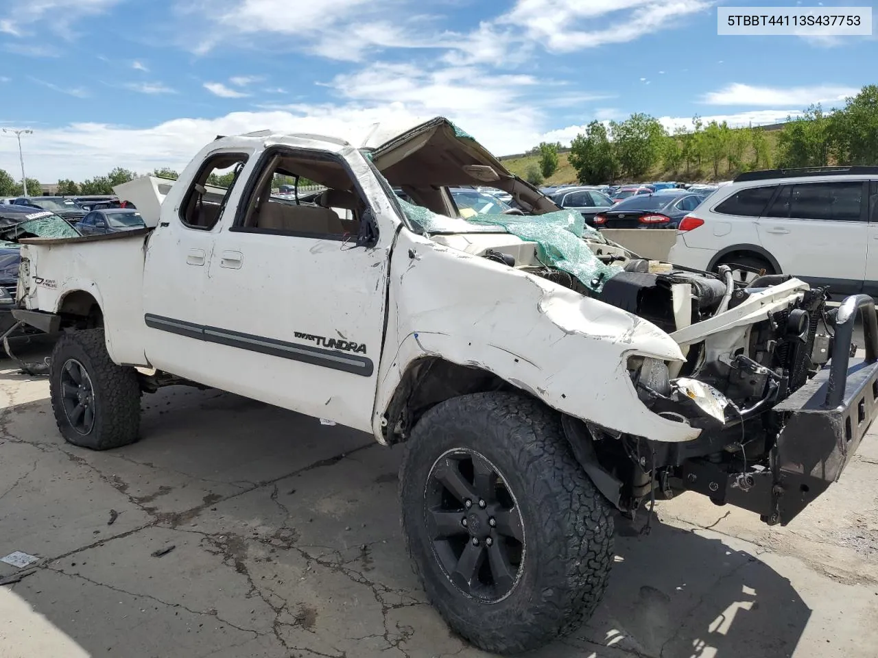 2003 Toyota Tundra Access Cab Sr5 VIN: 5TBBT44113S437753 Lot: 68336924