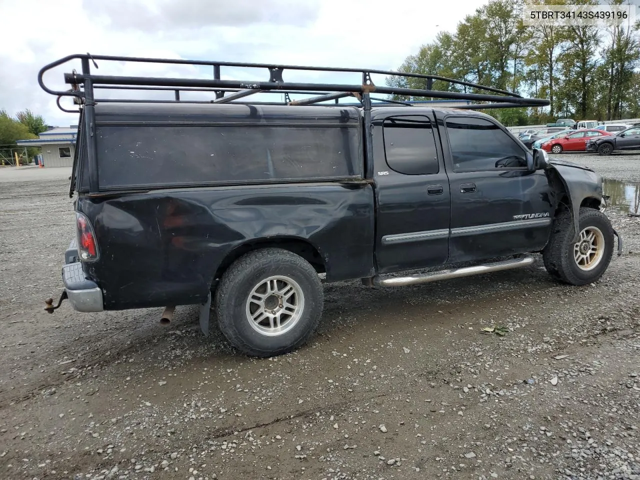 2003 Toyota Tundra Access Cab Sr5 VIN: 5TBRT34143S439196 Lot: 68482034