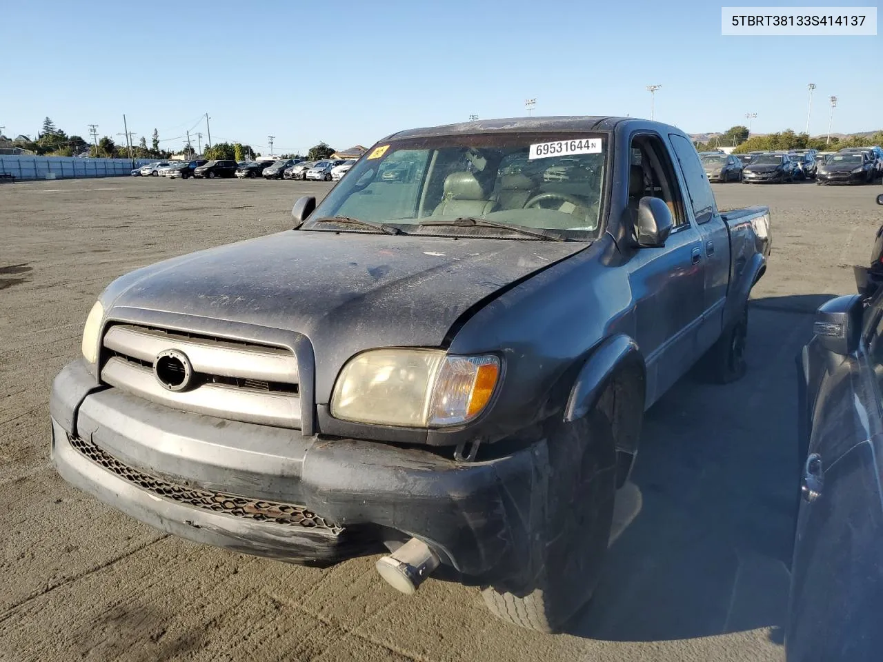 2003 Toyota Tundra Access Cab Limited VIN: 5TBRT38133S414137 Lot: 69531644