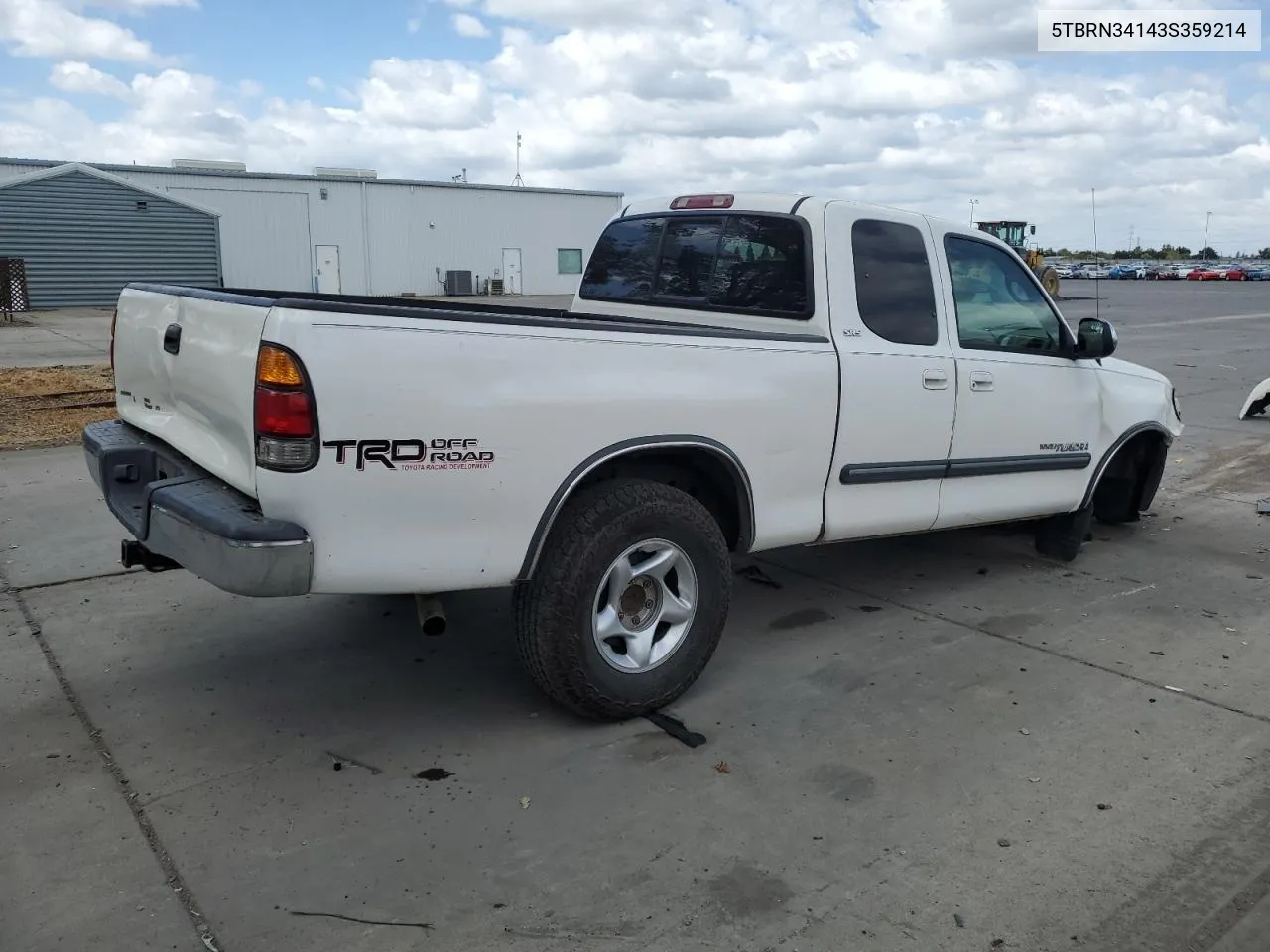 2003 Toyota Tundra Access Cab Sr5 VIN: 5TBRN34143S359214 Lot: 71659374