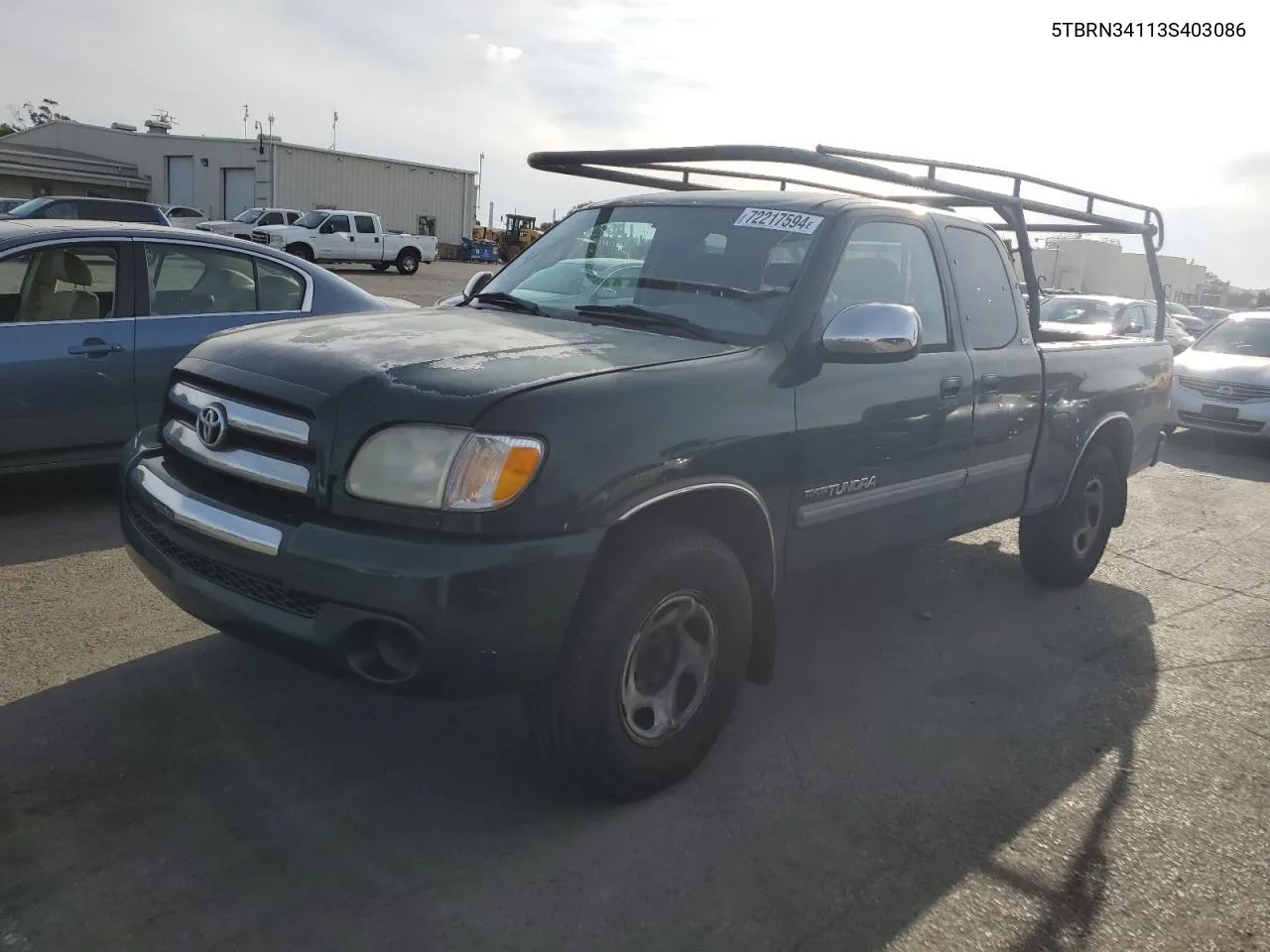 2003 Toyota Tundra Access Cab Sr5 VIN: 5TBRN34113S403086 Lot: 72217594