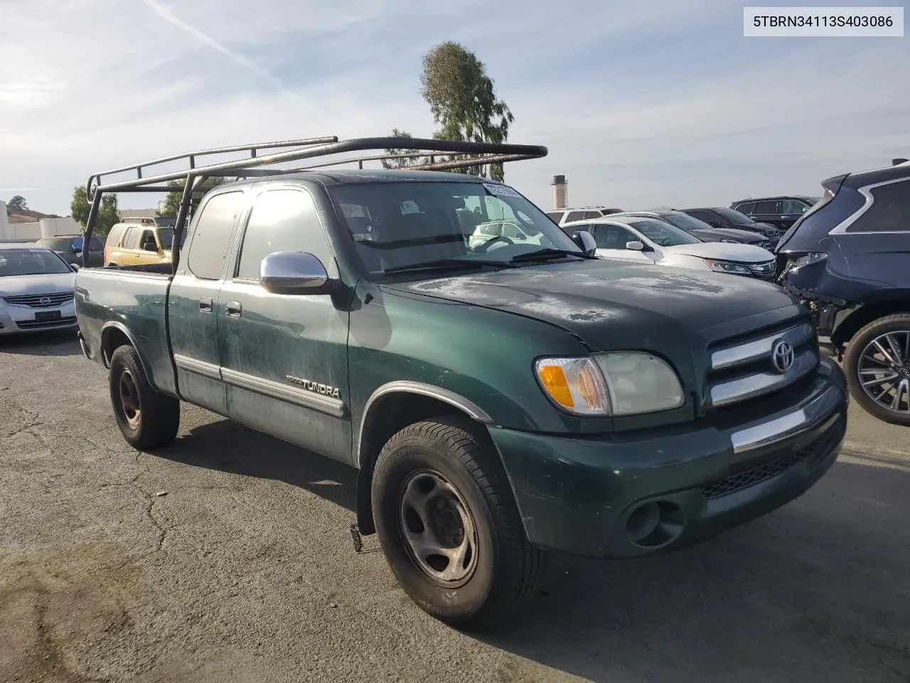 2003 Toyota Tundra Access Cab Sr5 VIN: 5TBRN34113S403086 Lot: 72217594