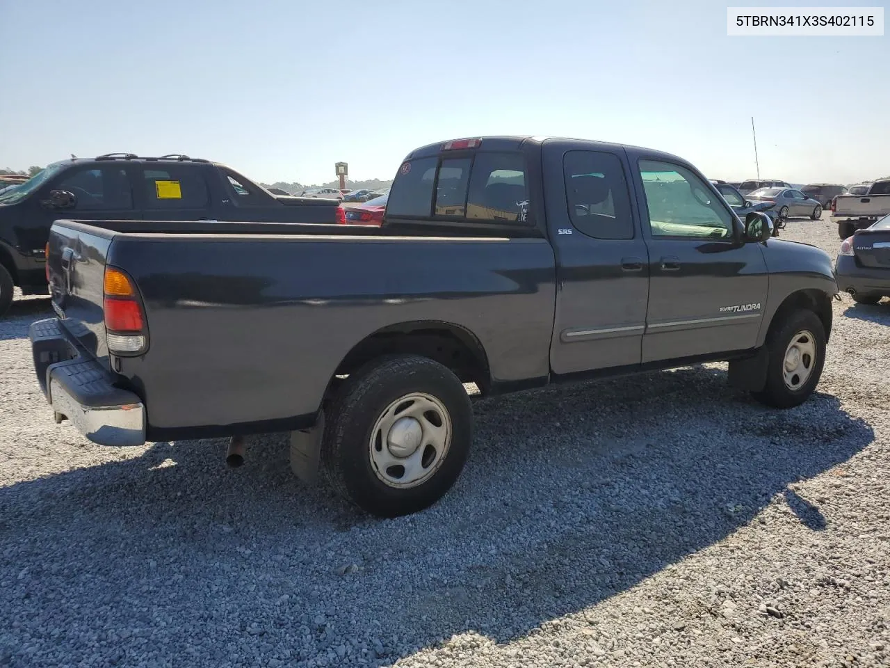 2003 Toyota Tundra Access Cab Sr5 VIN: 5TBRN341X3S402115 Lot: 72687034