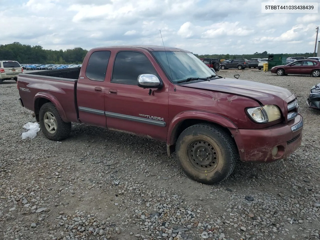 2003 Toyota Tundra Access Cab Sr5 VIN: 5TBBT44103S438439 Lot: 72772974