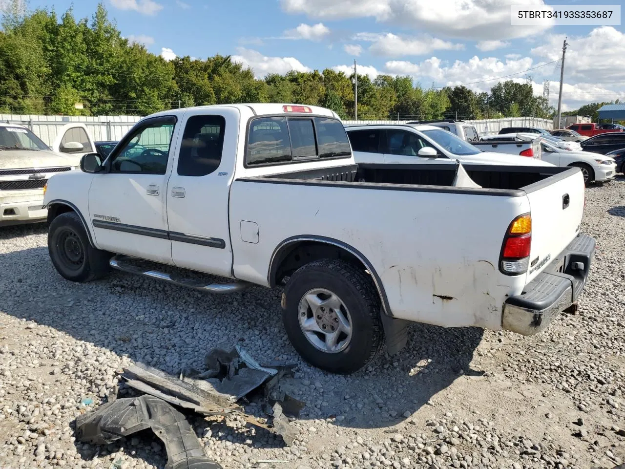 2003 Toyota Tundra Access Cab Sr5 VIN: 5TBRT34193S353687 Lot: 73027604