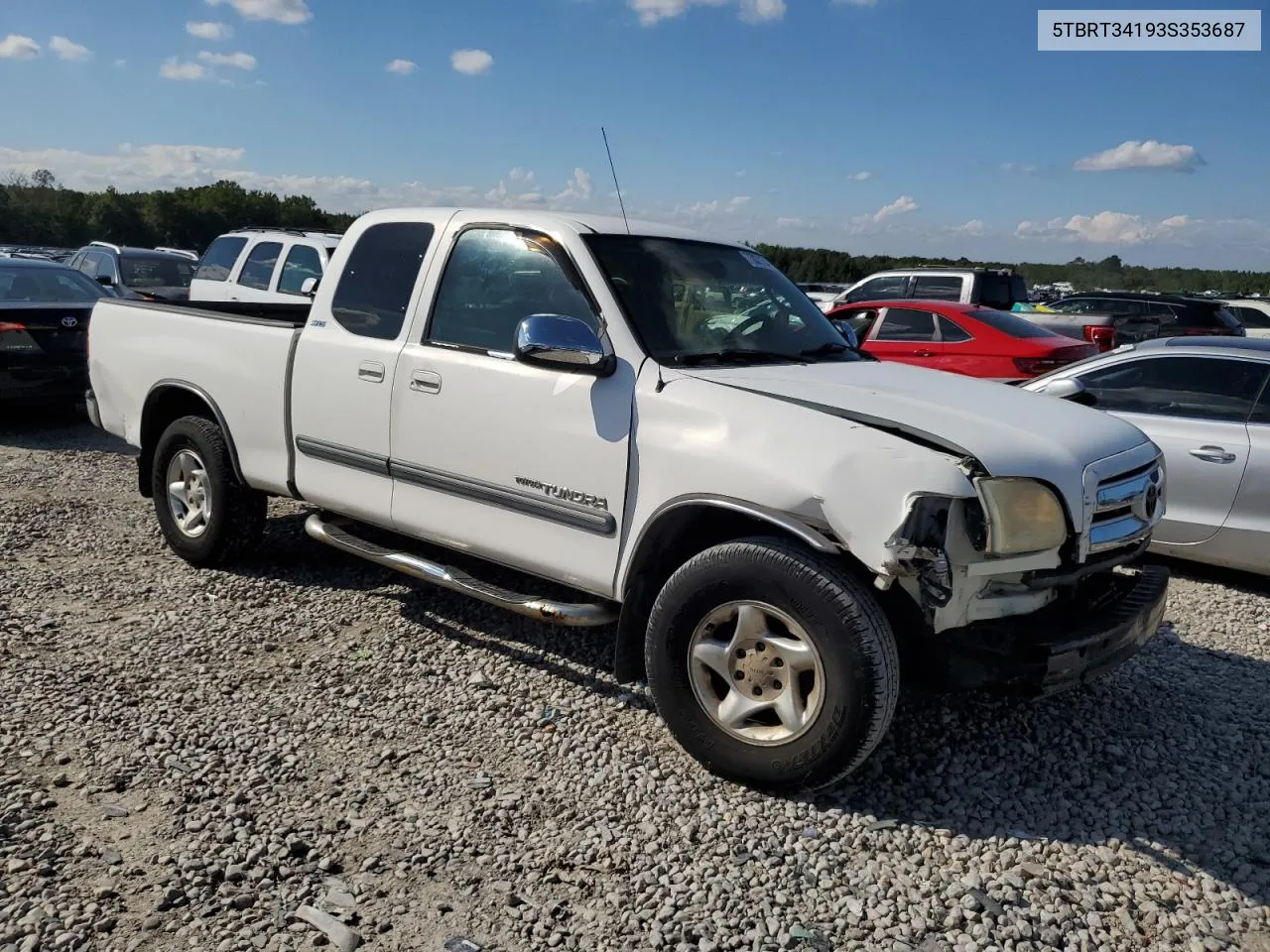 2003 Toyota Tundra Access Cab Sr5 VIN: 5TBRT34193S353687 Lot: 73027604