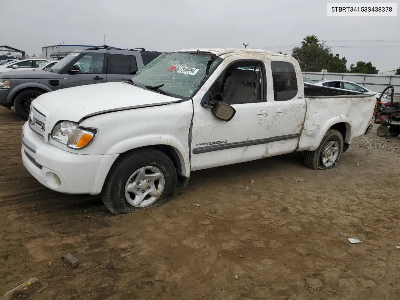 2003 Toyota Tundra Access Cab Sr5 VIN: 5TBRT34153S438378 Lot: 73186994