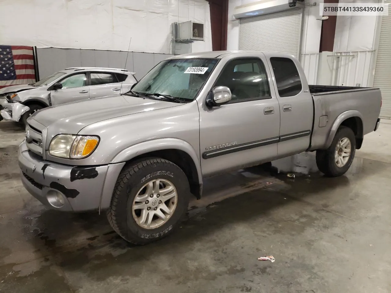 2003 Toyota Tundra Access Cab Sr5 VIN: 5TBBT44133S439360 Lot: 73193994