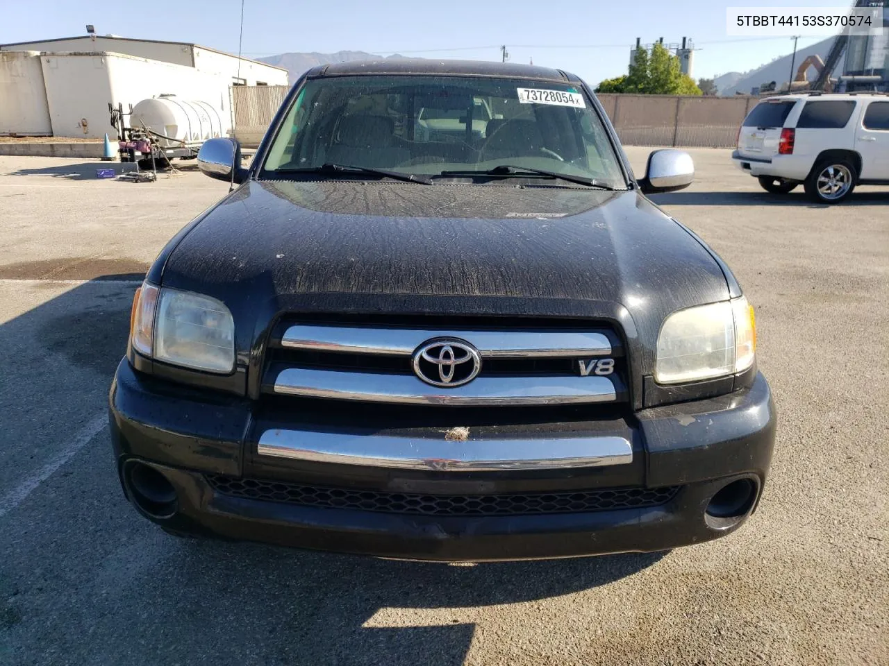 2003 Toyota Tundra Access Cab Sr5 VIN: 5TBBT44153S370574 Lot: 73728054