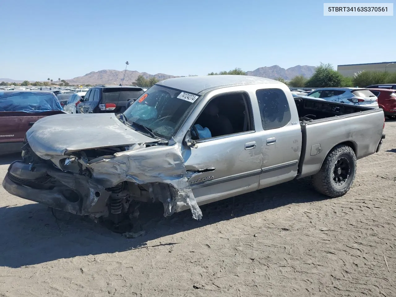 2003 Toyota Tundra Access Cab Sr5 VIN: 5TBRT34163S370561 Lot: 74124274