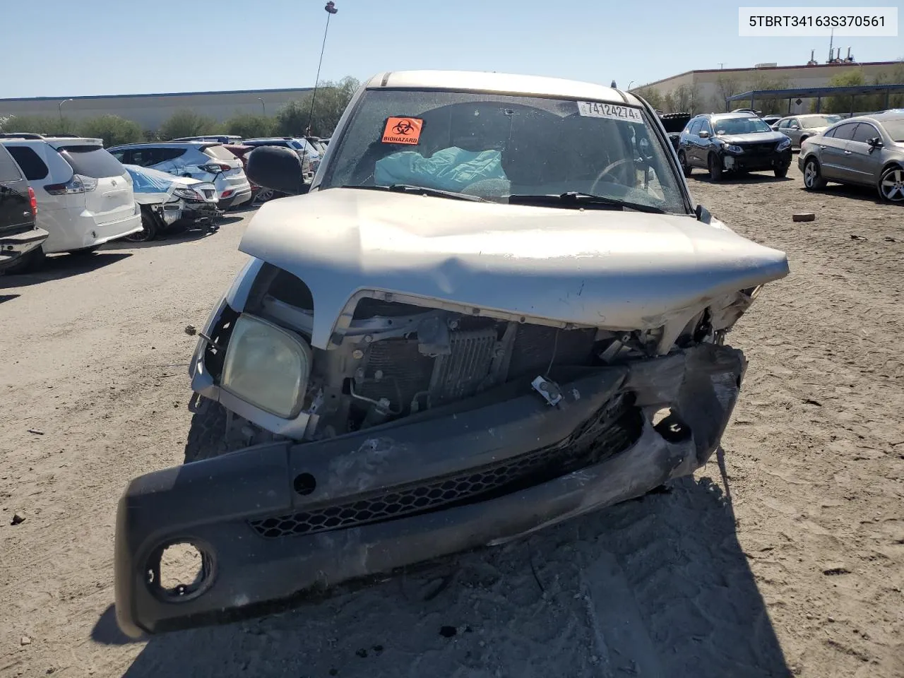 2003 Toyota Tundra Access Cab Sr5 VIN: 5TBRT34163S370561 Lot: 74124274