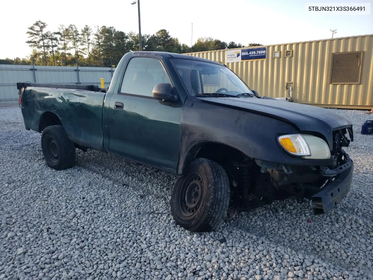 2003 Toyota Tundra VIN: 5TBJN321X3S366491 Lot: 74712104