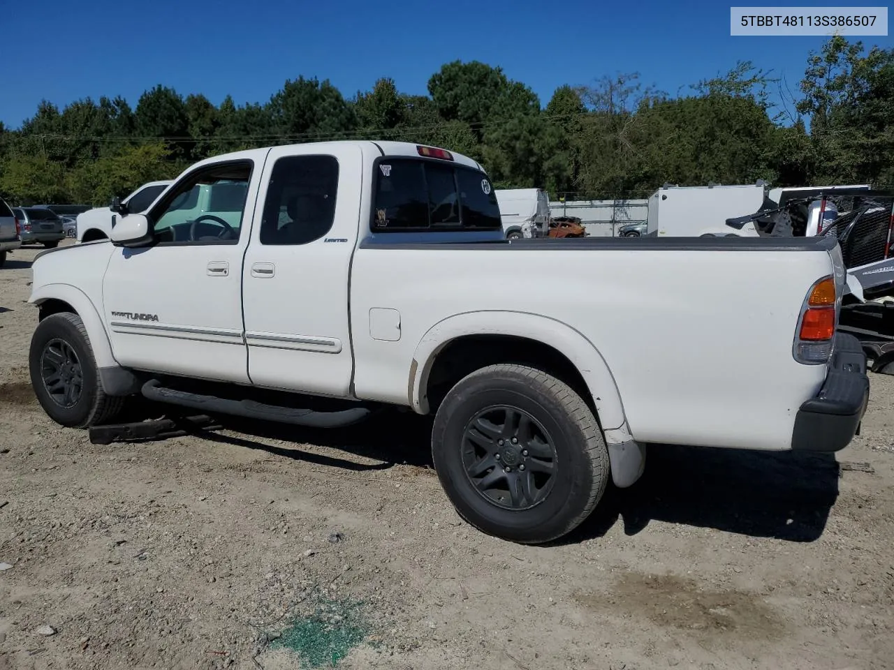 2003 Toyota Tundra Access Cab Limited VIN: 5TBBT48113S386507 Lot: 75101484