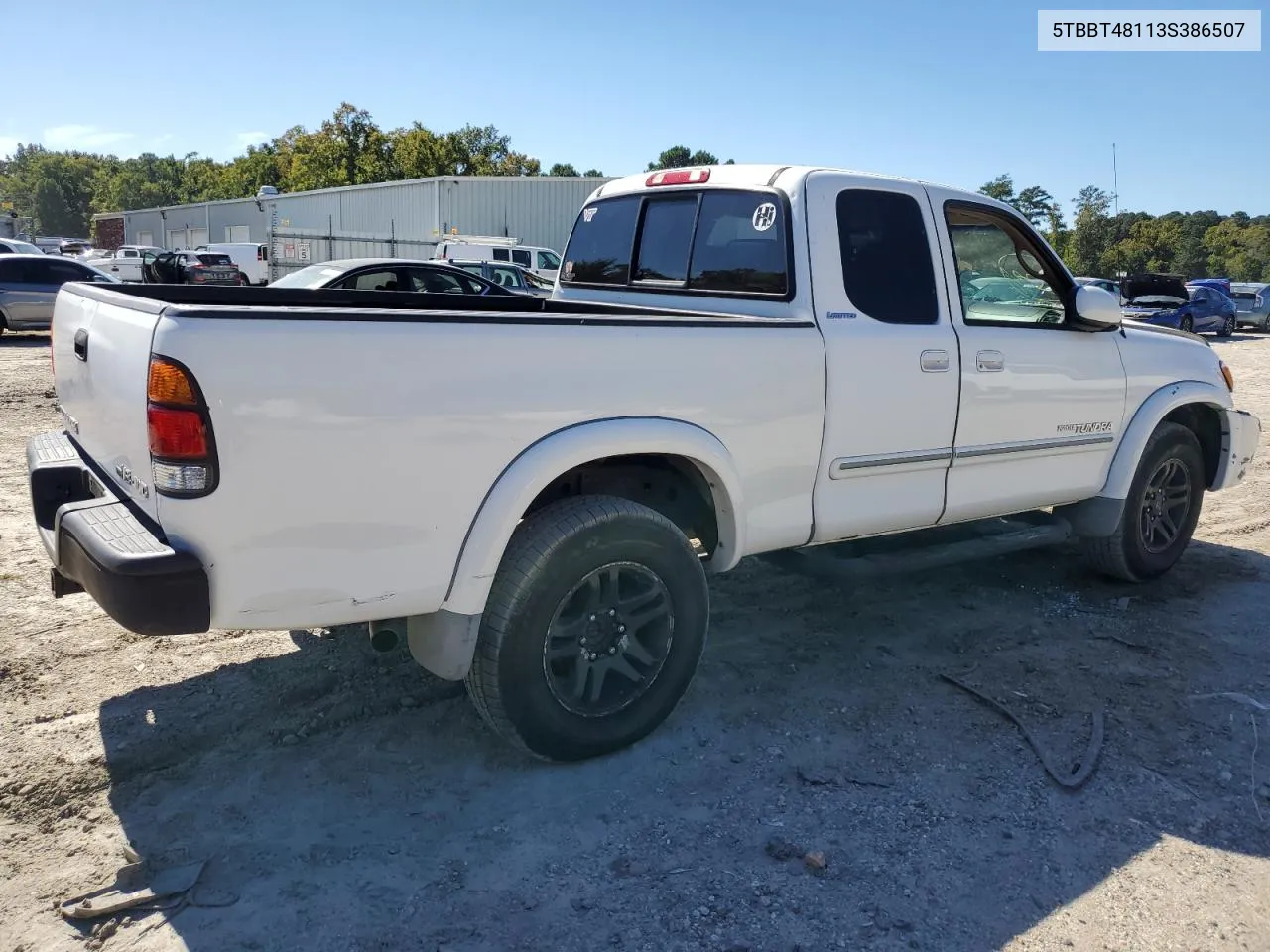 2003 Toyota Tundra Access Cab Limited VIN: 5TBBT48113S386507 Lot: 75101484